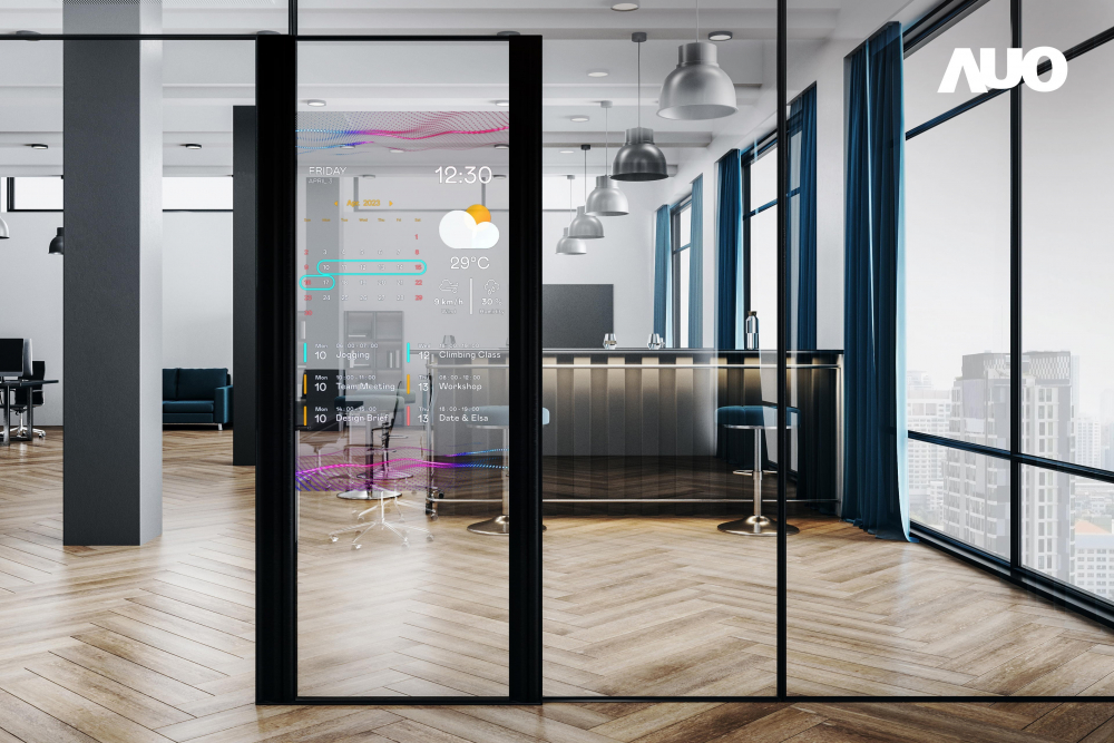 60吋Micro LED透明窗屏显示器，可依需求调整并延伸应用于不同场域，包括汽车侧窗或家庭玄关、智慧橱窗、商业展示等面向，提供丰富的信息娱乐内容